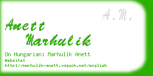 anett marhulik business card